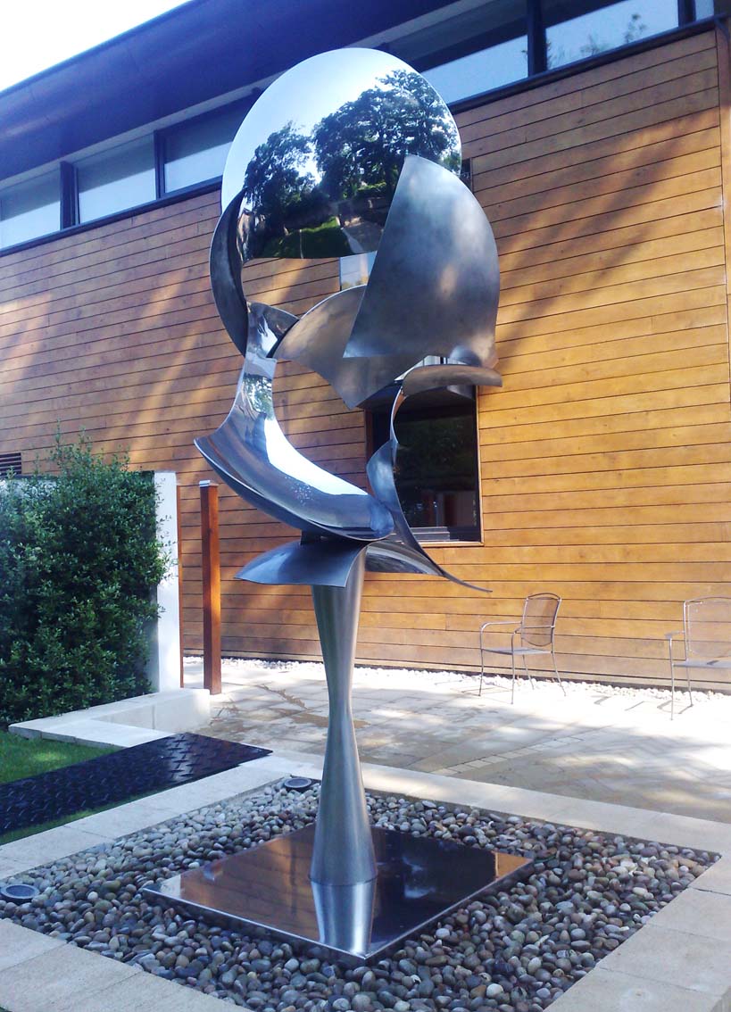 Stainless steel sculpture, Bryan Kneale